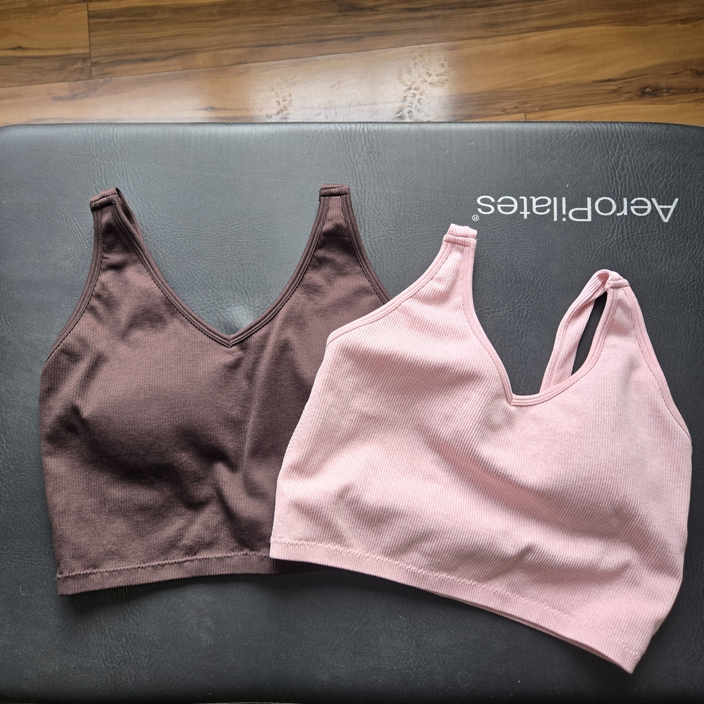 Yogalicious Bras/Set Of Two - Chocolate Brown and Soft Pink